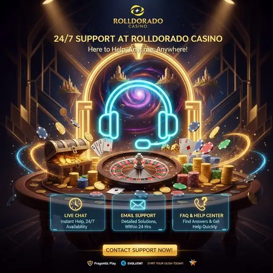 24/7 Support at RollDorado Casino – We're Always There for You 👥✨